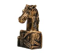 B Baosity Statue Tête de Cheval Résine Figurine Cheval Moderne Sculpture Animale Ornement Artistique Adaptée pour Collection Décoration d'Intérieur Cadeau, or Noir