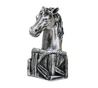 B Baosity Statue Tête de Cheval Résine Figurine Cheval Moderne Sculpture Animale Ornement Artistique Adaptée pour Collection Décoration d'Intérieur Cadeau, Argent Noir