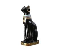B Baosity Statuette de Bastet, Chatte égyptienne, Sculpture de Antique égyptien, Figurine Noire pour Bureau, Salon, Table, étagère, Décoration Intérieure, 10.5x16x30.5cm