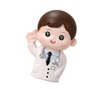 B Baosity Statuette de Docteur En Résine, Sculpture Miniature, Décoration de Gâteau, Adorable Figurine D'ange Blanc pour Anniversaire, Bureau Ou Maison, Médecin