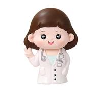 B Baosity Statuette de Docteur En Résine, Sculpture Miniature, Décoration de Gâteau, Adorable Figurine D'ange Blanc pour Anniversaire, Bureau Ou Maison, Médecin
