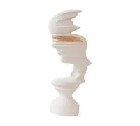 B Baosity Statuette du Penseur Silencieux, Sculpture Abstraite en Résine, Figurine Moderne et Simple à Poser sur Une Table, Décoration pour Salon Ou Salle de Ba, Or Blanc