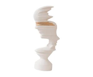 B Baosity Statuette du Penseur Silencieux, Sculpture Abstraite en Résine, Figurine Moderne et Simple à Poser sur Une Table, Décoration pour Salon Ou Salle de Ba, Or Blanc