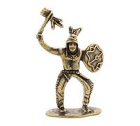 B Baosity Statuette Soldat Statue Miniature Guerrier Personnage Décoratif En Laiton pour Ornement Table Cabinet Convient pour Salon Bureau Chambre Cadeau, avec Bouclier
