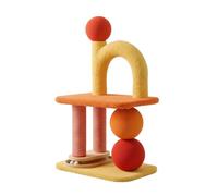 B Baosity Structure pour Chat avec Jouet Rotatif Multifonctionnel Griffoir avec Potea sans Danger Structure pour Chat Balle Chatons, Orange Vif