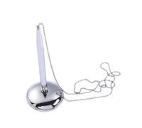 B Baosity Stylo de Mariage avec Base à Chaîne Rotative Stylo Invité Support Bureau Accessoire Matériau Métal Pp Adapté pour Cérémonie Bure, Argent