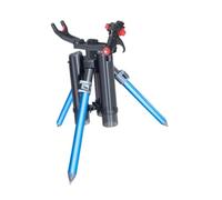 B Baosity Support Canne à Pêche Support Réglable Trépied Pliable Porte-Canne Matériau Alliage D'Aluminium Léger Facile à Installer Convient pour Sortie Pêche Ba , Bleu Court