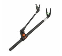 B Baosity Support de Canne à Pêche en Acier Inoxydable Polyvalent avec Cylindre Épais Téléscopique Tête à Rouleau Silicone Adapté à l'Extérieur Pêche de Loisir, Noir 1.7M S/Insert