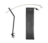 B Baosity Support de Lanterne de Camping Stable Pliable avec Poteau Suspendu Sac à Cordon Acier Inoxydable Convient Au Barbecue Pêche Expéditions E, Noir