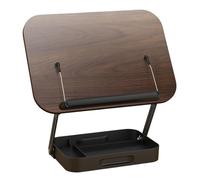 B Baosity Support de Livre Multifonction Réglable Plateau de Rangement Porte-recette Construction Solide En Acier Carbone Bois Pp pour Accessoires de Lecture Ad, Noir