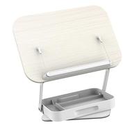 B Baosity Support de Livre Multifonction Réglable Plateau de Rangement Porte-recette Construction Solide En Acier Carbone Bois Pp pour Accessoires de Lecture Ad, Blanc Rotatif