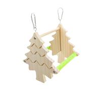 B Baosity Support Miroir Double Face en Bois pour Perroquet, Balançoire Suspendue, Accessoire de Décoration pour Cage, Jouet Suspendu pour Perruche