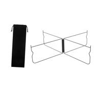 B Baosity Support Pliable Support pour Glacière Support Valise Porte-Glace Support Universel Fonction Pliable en Acier Inoxydable Adapté Au Camping Activ, Noir Courbé