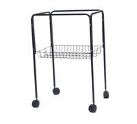 B Baosity Support pour Cage à Oiseaux, Plateau Décoratif Pratique avec roulettes et Structure Métallique, Idéal pour La Maison, La Chambre d'enfant, La Sall, Noir