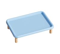 B Baosity Support pour Mangeoires pour Chats et Chiens avec Support surélevé, Distributeur d'eau, Base Antidérapante, Facile à Nettoyer, Portable, Structure, Bleu