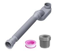 B Baosity Système D Évacuation Salle Bains pour Baignoire avec Tuyau Flexible et Siphon P Comprenant Adaptateur 1 1/4 et 1 1/2 pour un Drainage Efficace
