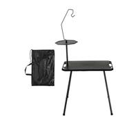 B Baosity Table de Camping Pliable Légère et Extérieure Pliable avec Plateau Résistant à La Chaleur Table de Barbecue Table de Terrasse avec Sac A, avec Support de Lumière