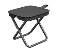 B Baosity Tabouret Pliant Compact pour Chasse Chaise de Camping Pliante Siège Portable Mini pour Randonnée Tabouret Repose-Pieds en Oxford et Acier, Noir 28.5x24x23cm