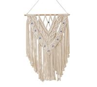 B Baosity Tapisserie Murale Ornement Suspendu Décoration Artisanale Macramé Mural Art Bohème Fait Main avec Pompons En Corde Appropriée pour Une Ambiance Chic, 50x75cm