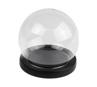B Baosity Terrarium En Verre Vide avec Cloche, Bocal En Verre, Support pour Objets de Collection, Décoration, Base Plate Noire