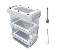B Baosity Terrarium pour Grillons - Récipient Transparent, Mini Boîte Portable Ventilée en Polypropylène, Habitat en Acier Inoxydable, Facile à Nettoyer, Convie, Style C