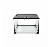 B Baosity Terrarium pour Reptiles Habitat Animalier Verre Renforcé Maison Reptiles Osselets Supérieure Pose Lampe Structure Économique Adaptable Adapté Étude Exposition, 30x30x20cm