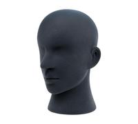 B Baosity Tête de Mannequin Fonctionnelle pour Présenter Perruques Lunettes et Accessoires En PVC Solide Adaptée Aux Salons et Aux Boutiques, Gris