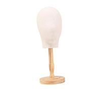 B Baosity Tête de Mannequin Modèle Chapeau Présentoir Hauteur 56cm Tête En Tissu Multifonctionnel Support En Bois pour Salon de Coiffure Pratique, Style A