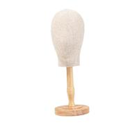 B Baosity Tête de Mannequin Modèle Chapeau Présentoir Hauteur 56cm Tête En Tissu Multifonctionnel Support En Bois pour Salon de Coiffure Pratique, Style B