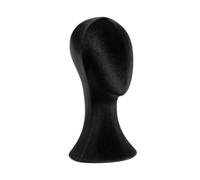 B Baosity Tête de Mannequin Support pour Perruque Présentoir Chapeau Capteur de Perruques Matériau Mousse et Velours Stable Convient Salon Maison Centre, Noir