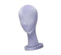 B Baosity Tête de Mannequin Support Présentoir à Perruques Support Chapeaux Modèle de Tête avec Base Stable Finition Velours Adapté pour Maison Salon, Violet
