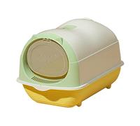 B Baosity Toilettes pour Chats avec Couvercle et Porte Avant, Bac à Litière Facile à Nettoyer, et Réutilisable, Vert Clair