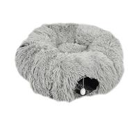 B Baosity Tunnel pour Chat, Lit-Grotte, Maisonnette Multifonctionnelle Douce pour Chat, Tente-Tube pour Chat, Jouet D'aire de Jeux pour Chats D'intérieu, Gris