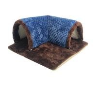 B Baosity Tunnel pour Hamster, Cachette pour Cobaye, Tapis Amovible, Nid Chaud pour l'exercice et L'entraînement des Animaux de Compagnie, Maison pour C, Bleu