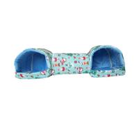 B Baosity Tunnel pour Hamster, Lit pour Lapins, Jouet, Nid Portable, Lavable, Respirant, Cachette Douce et Moelleuse pour Hérissons, Chinchillas, Rats et Lapins, Bonhomme de Neige Bleu