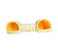 B Baosity Tunnel pour Hamster, Lit pour Lapins, Jouet, Nid Portable, Lavable, Respirant, Cachette Douce et Moelleuse pour Hérissons, Chinchillas, Rats et Lapins, Ananas Jaune