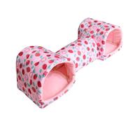 B Baosity Tunnel pour Hamster, Lit pour Lapins, Jouet, Nid Portable, Lavable, Respirant, Cachette Douce et Moelleuse pour Hérissons, Chinchillas, Rats et Lapins, Fraise Rose