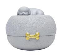 B Baosity Urne Funéraire pour Animaux de Compagnie, Urne pour Chien, Urne pour Petits Animaux, Multifonctionnelle, Peinte à La Main avec Une Sculpture de Chiot