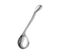 B Baosity Ustensile Courbé Fourchette Cuillère Acier Inoxydable Ergonomique Portable Aide Fonctionnelle Convient Personnes Mobilité Réduite Domicile Repas, Cuillère Droite