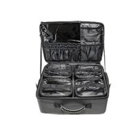 B Baosity Valise Maquillage Professionnelle, Trolley en Tissu Oxford À Trois Couches + 4 Boîtes + Roues D Avion + Bandoulière