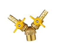 B Baosity Vanne à Boisseau Sphérique à 3 Voies Robinet de Coupure Raccord pour Conception Robuste En Laiton pour Une Durabilité Fiable Adapté Aux Réseaux de, Mâle