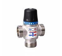 B Baosity Vanne de Contrôle de Température Vanne Thermostatique Mélangeuse Régulateur d'Eau Mitigeur Thermostatique Corps en T Compact à Raccords Filetés, DN25 35-60℃