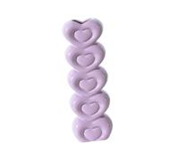 B Baosity Vase à Fleurs en Céramique en Forme de Cœur, Cadeau Polyvalent pour La Saint-Valentin, Les Mariages et Les Fêtes, élégant, Violet8.5x5.5x25.5cm