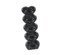 B Baosity Vase à Fleurs en Céramique en Forme de Cœur, Cadeau Polyvalent pour La Saint-Valentin, Les Mariages et Les Fêtes, élégant, Noir 7x4.5x21cm