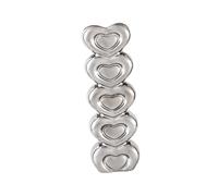 B Baosity Vase à Fleurs en Céramique en Forme de Cœur, Cadeau Polyvalent pour La Saint-Valentin, Les Mariages et Les Fêtes, élégant, Argent 7x4.5x21cm