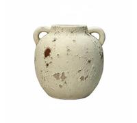 B Baosity Vase Décor Céramique Rustique Wabi pour Fleurs Centre de Table Support Plantes Accessoire Pottery Convient Salon Bureau Salle à Manger Cuisine, Couleur Rétro
