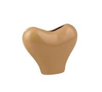 B Baosity Vase en Céramique en Forme de Cœur, Composition Florale Romantique et Moderne, Vase de Table Décoratif pour La Maison, Cheminée, Chambre d'enfant, Couleur Abricot