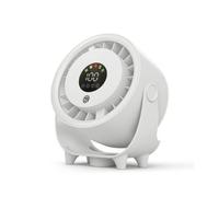 B Baosity Ventilateur Table Portable avec Fonction Vaporisation Rechargeable USB pour Chambre Bureau Salle Séjour Appareil Silencieux sur Socle Stable avec Affichage, Blanc