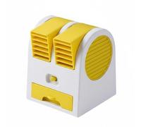 B Baosity Ventilateur Usb de Bureau Mini Portable Deux Sorties d'Air Ajustables Ventilateur Climatiseur Silencieux à Faible Bruit Ventilateur Rafraîchissant, Jaune, Rechargeable 4 Vit.