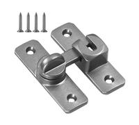 B Baosity Verrou de Porte Loquet de Grange Serrure Coulissante et Boulon de Sécurité En Alliage de Zinc avec Installation à 90 et 180 Degrés Adapté pour Armoir, Gris